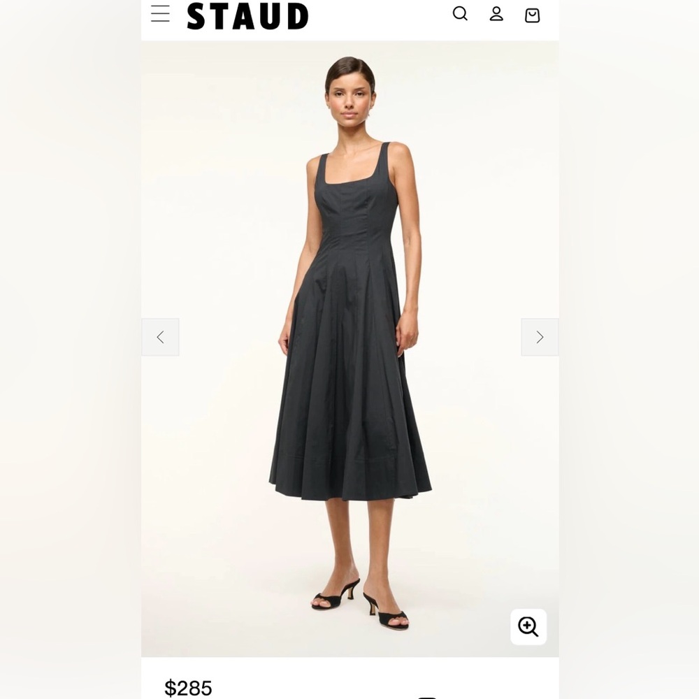 STAUD Black Midi Dress Size 4